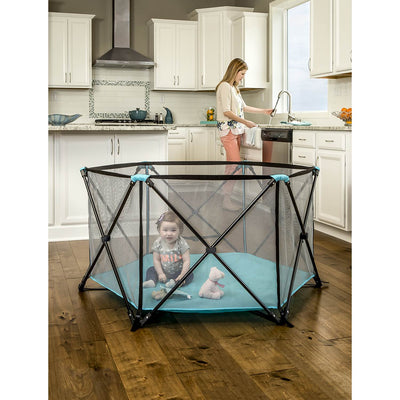 Regalo 6 Panel My Play Deluxe Portable Foldable Play Yard with Canopy (Open Box) - VMInnovations