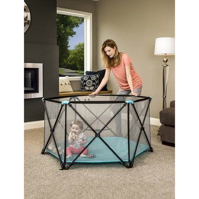 Regalo 6 Panel My Play Deluxe Portable Foldable Play Yard with Canopy (Open Box) - VMInnovations