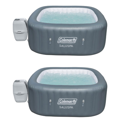 Coleman 4 Person Portable Inflatable Hot Tub (2 Pack) & Plastic Drinks Holder
