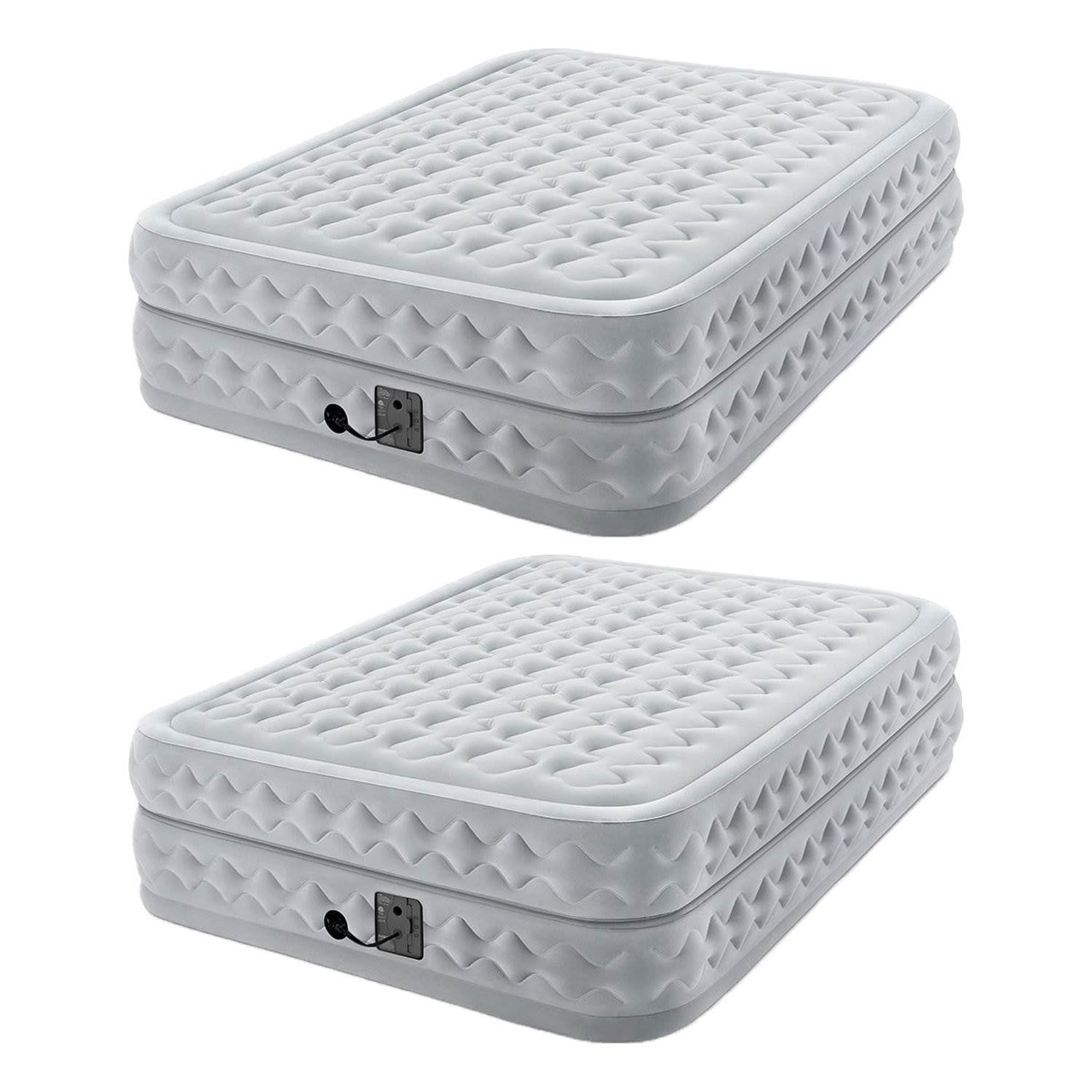 Intex Dura Beam Plus Supreme Durable Bed Mattress w/ Fiber Tech, Queen (2 Pack)