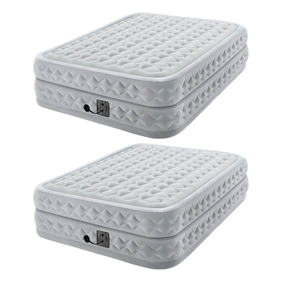 Intex Dura Beam Plus Supreme Durable Bed Mattress w/ Fiber Tech, Queen (2 Pack)