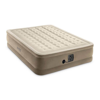 Intex Ultra Plush Fiber Tech Air Mattress Bed with Built In Pump, Queen (2 Pack)