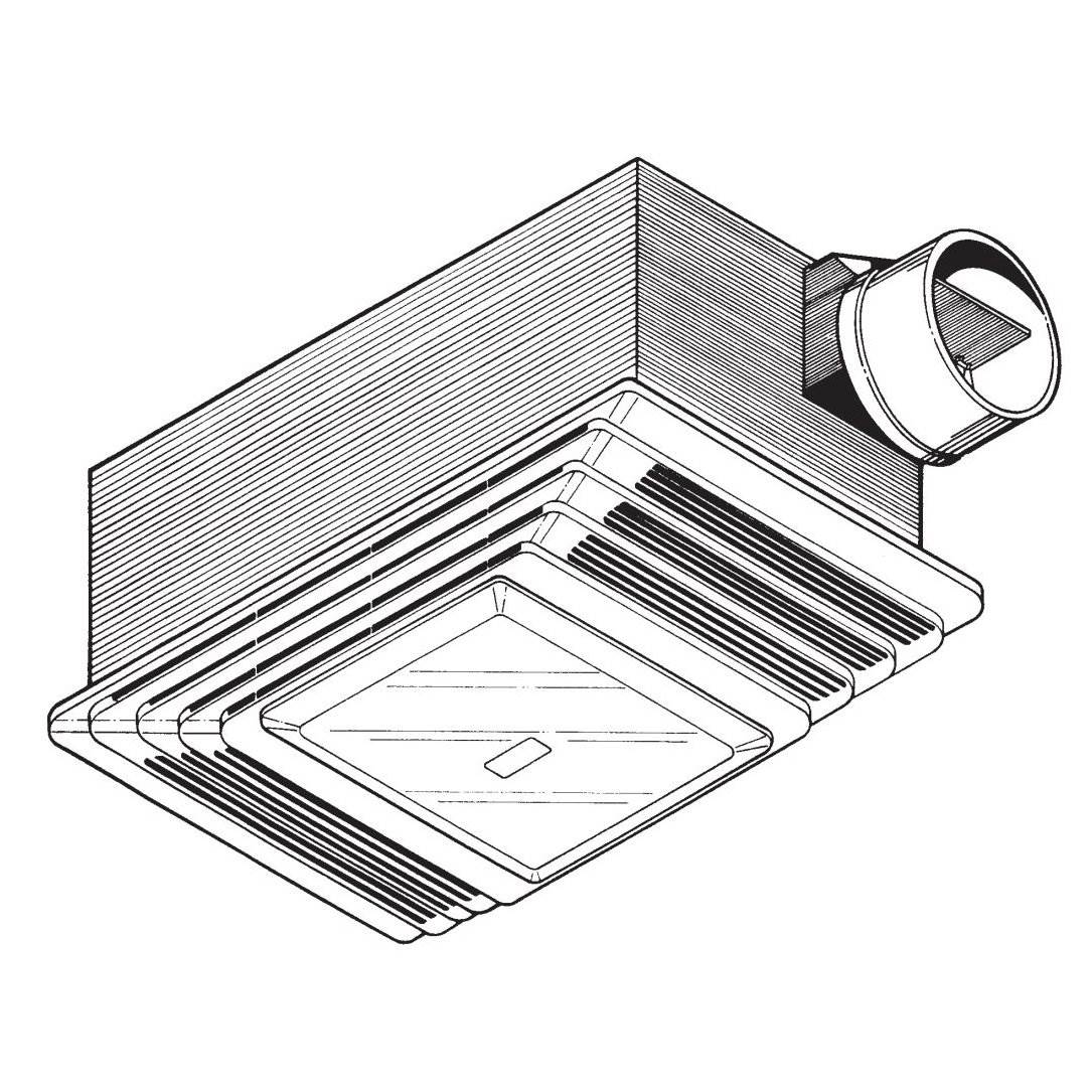Broan 696 Bathroom Bath Ceiling Exhaust Ventilation Fan Vent and Light (2 Pack)