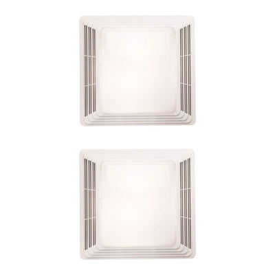 Broan Bathroom Bath Ceiling Exhaust Ventilation Fan Vent and Light (2 Pack)