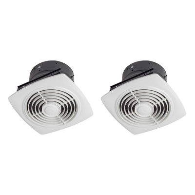 Broan 10 Inch Vertical Discharge Fan with White Square Plastic Grille (2 Pack)