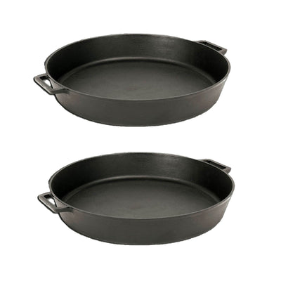 Bayou Seasoned Large 20 Inch Cast Iron Cooking Cookware Skillet Pan (2 Pack) - VMInnovations