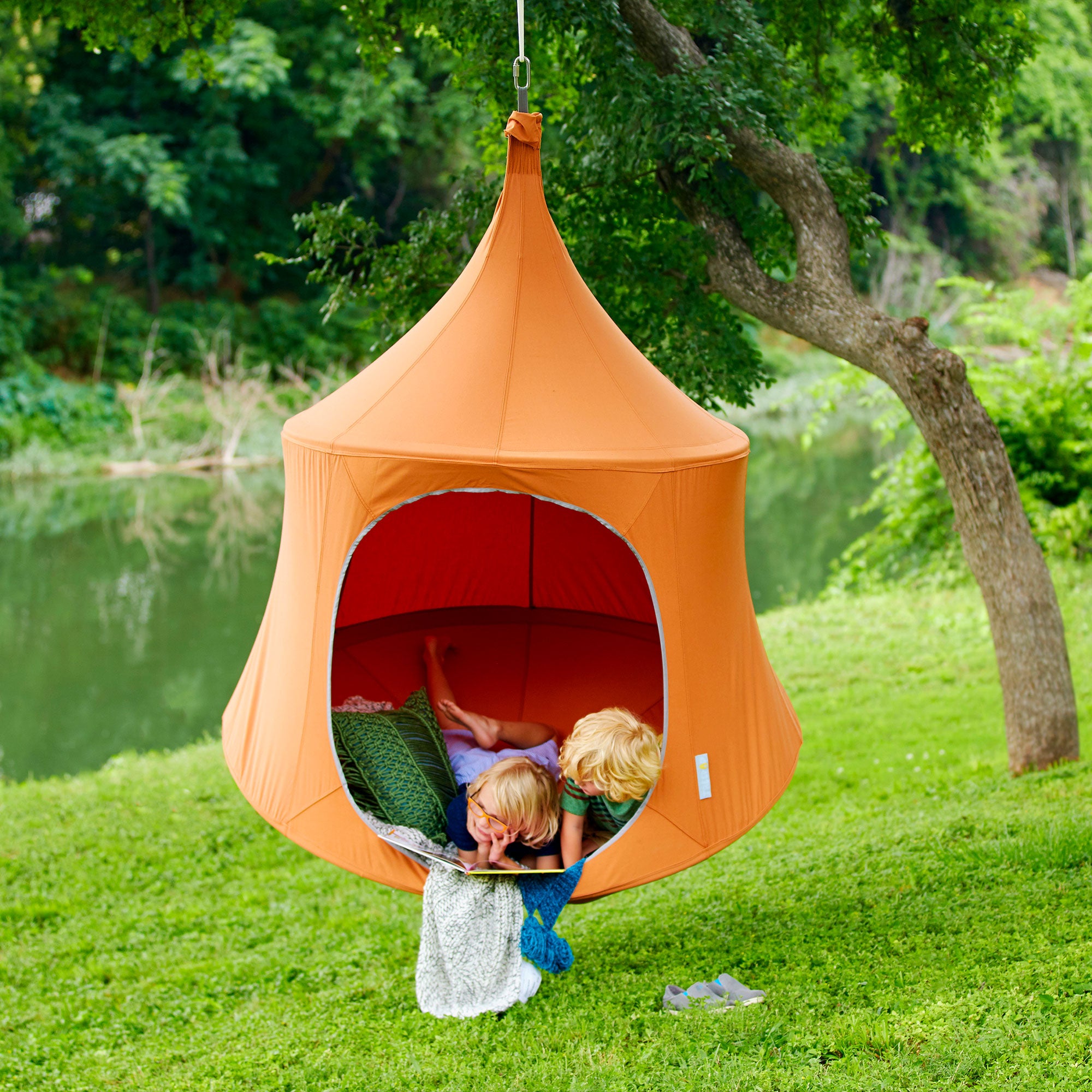 TreePod Lounger 6 Foot Outdoor Tree Hanging Canvas Daybed, Terracotta (Open Box)