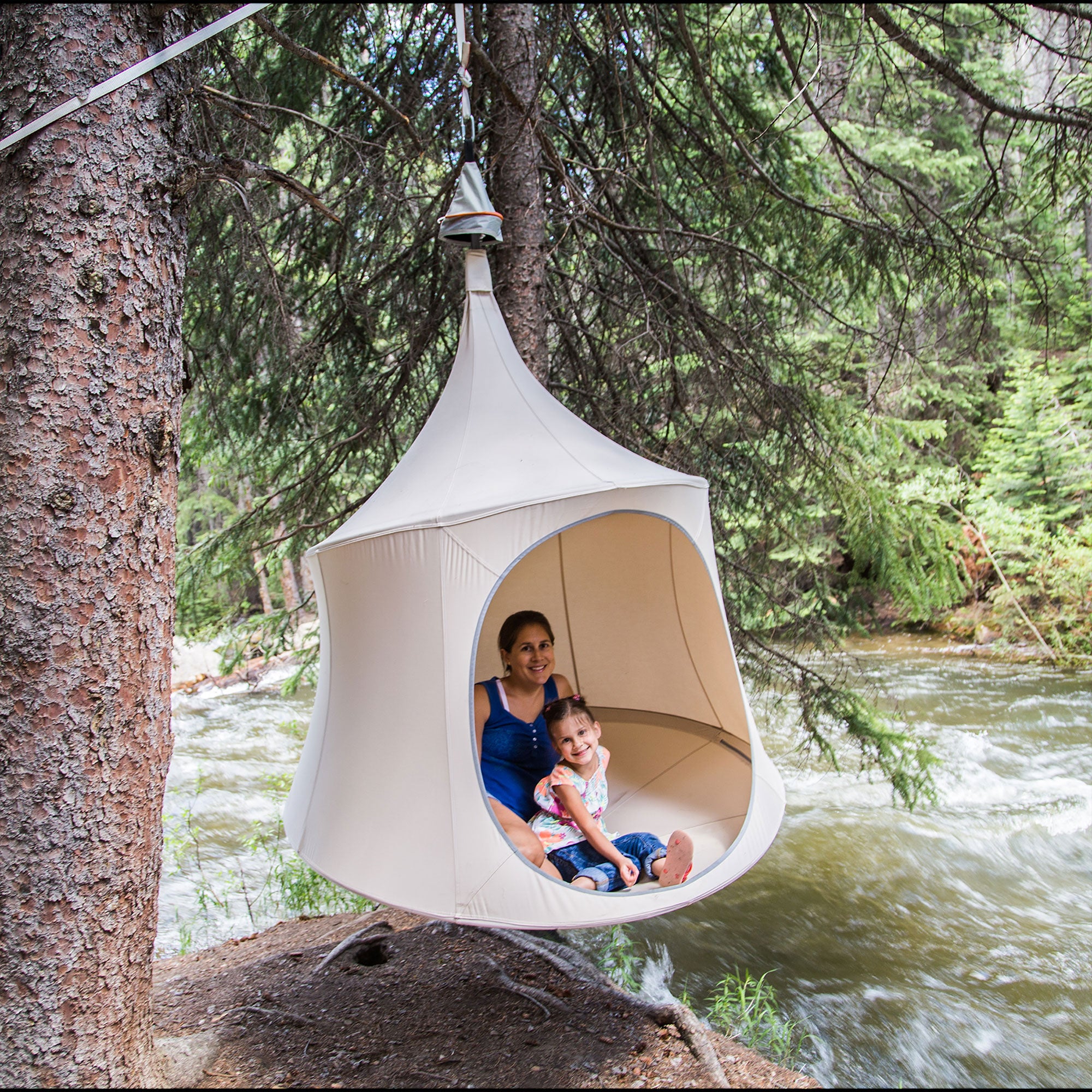 TreePod Lounger 6 Foot Outdoor Tree Hanging Canvas Daybed, Terracotta (Open Box)
