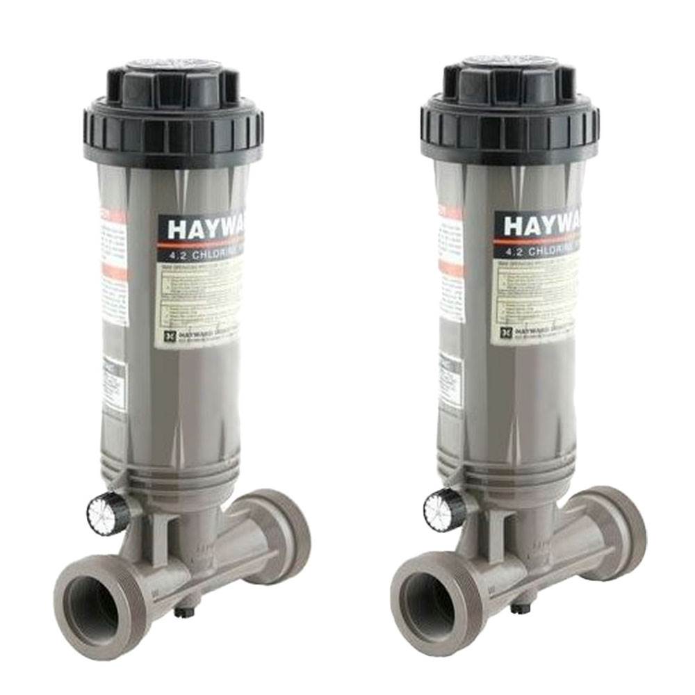 Hayward CL100 Automatic Pool In-Line Chemical Trichloro Chlorine Feeder (2 Pack)