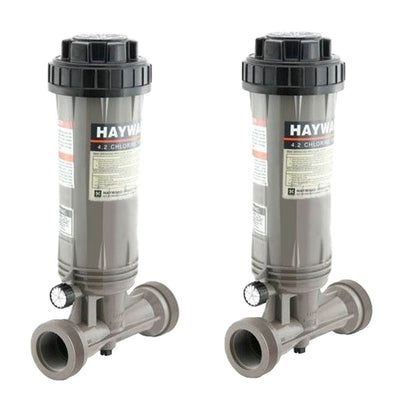 Hayward CL100 Automatic Pool In-Line Chemical Trichloro Chlorine Feeder (2 Pack)