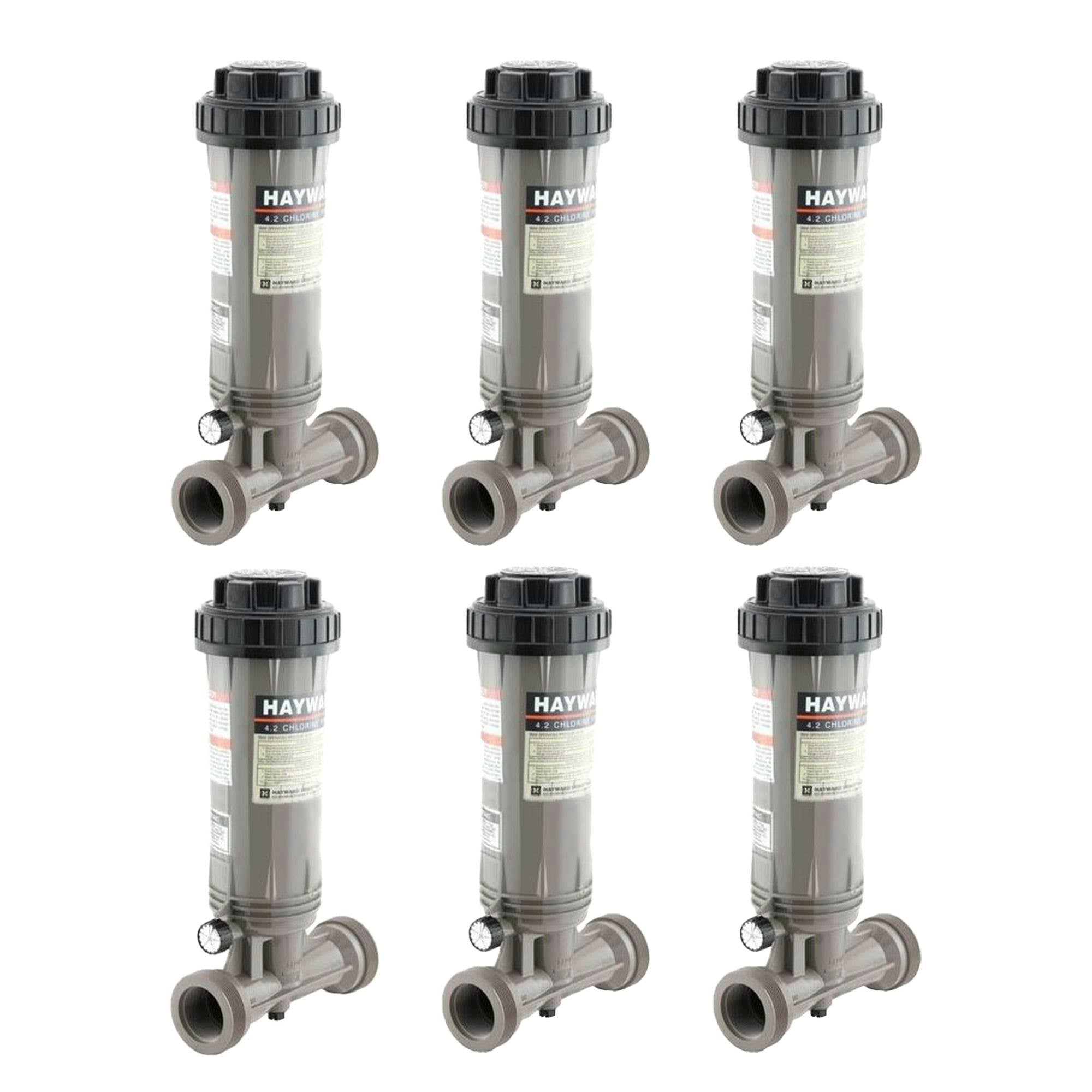 Hayward CL100 Automatic Pool In-Line Chemical Trichloro Chlorine Feeder (6 Pack)