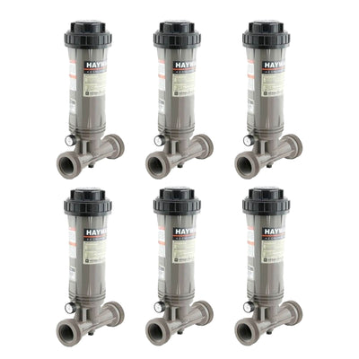 Hayward CL100 Automatic Pool In-Line Chemical Trichloro Chlorine Feeder (6 Pack)
