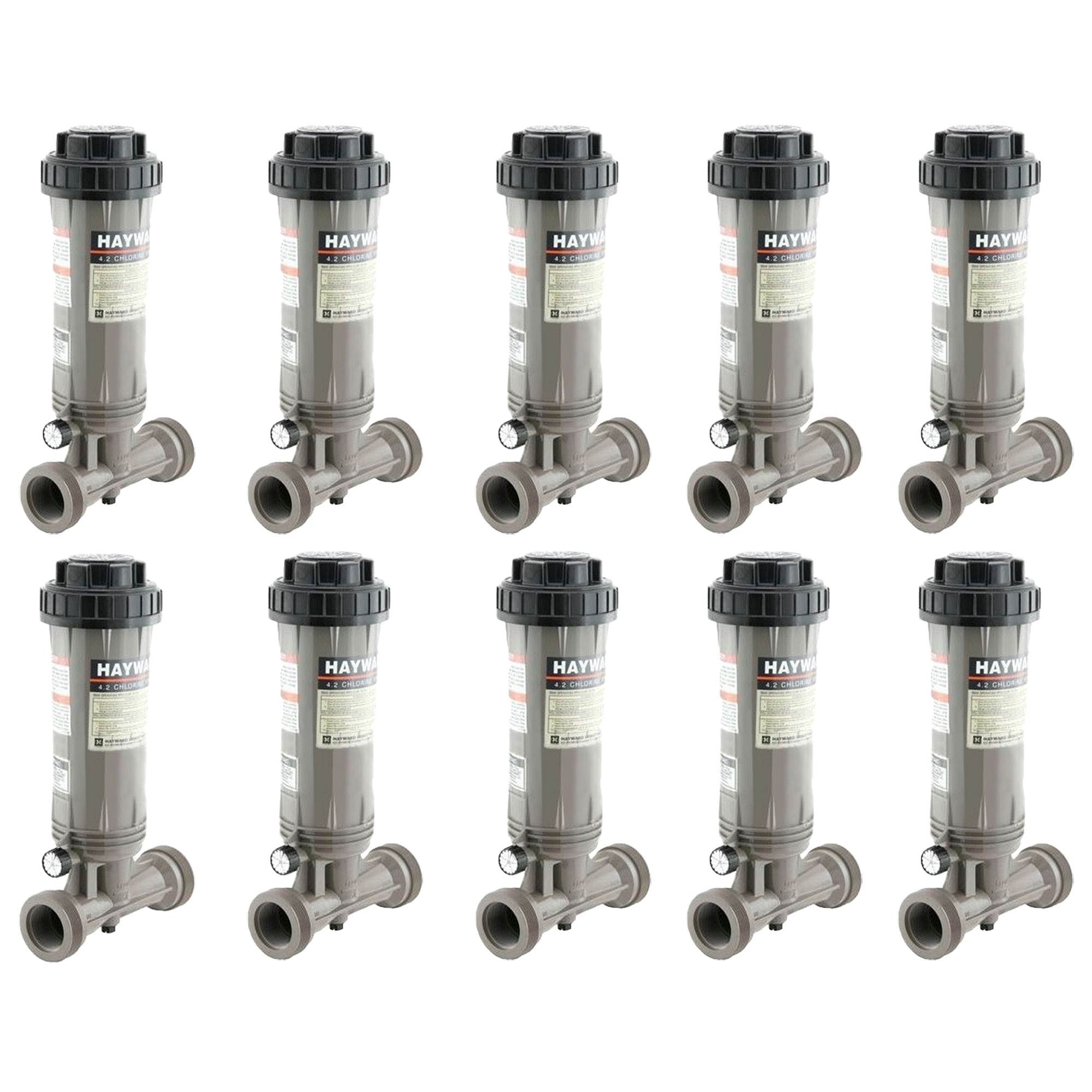Hayward Automatic Pool In-Line Chemical Trichloro Chlorine Feeder (10 Pack)