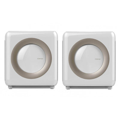 Coway Mighty 4 Stage Filtration Air Purifier w/ HEPA & Eco Mode, White (2 Pack)