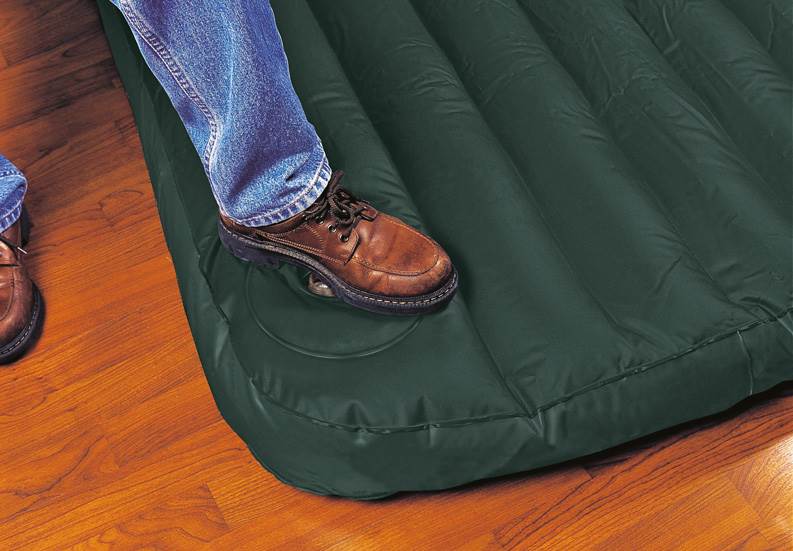 Intex Inflatable Downy Outdoor Camping Air Mattress w/ Foot Pump, Twin (3 Pack)