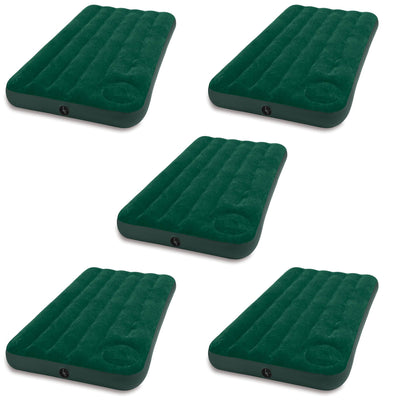 Intex Inflatable Downy Outdoor Camping Air Mattress w/ Foot Pump, Twin (5 Pack)