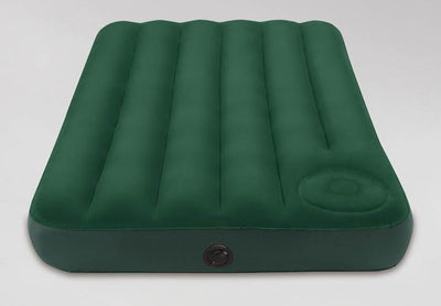 Intex Inflatable Downy Outdoor Camping Air Mattress w/ Foot Pump, Twin (4 Pack)