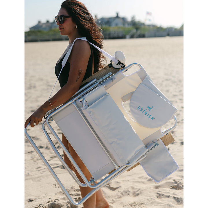 Ostrich Deluxe 3N1 Lightweight Outdoor Beach Lounge Chair w/Footrest(Open Box) - VMInnovations