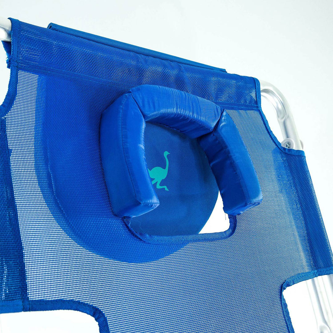 Ostrich Original 3N1 Outdoor Beach Lounge Chair with Footrest, Blue (Open Box)