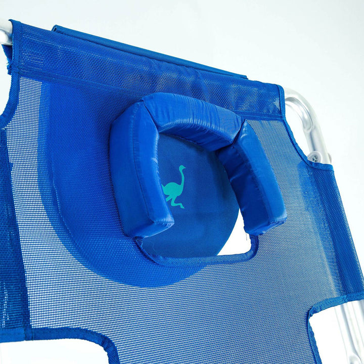 Ostrich Original 3N1 Outdoor Beach Lounge Chair with Footrest, Blue (Open Box)