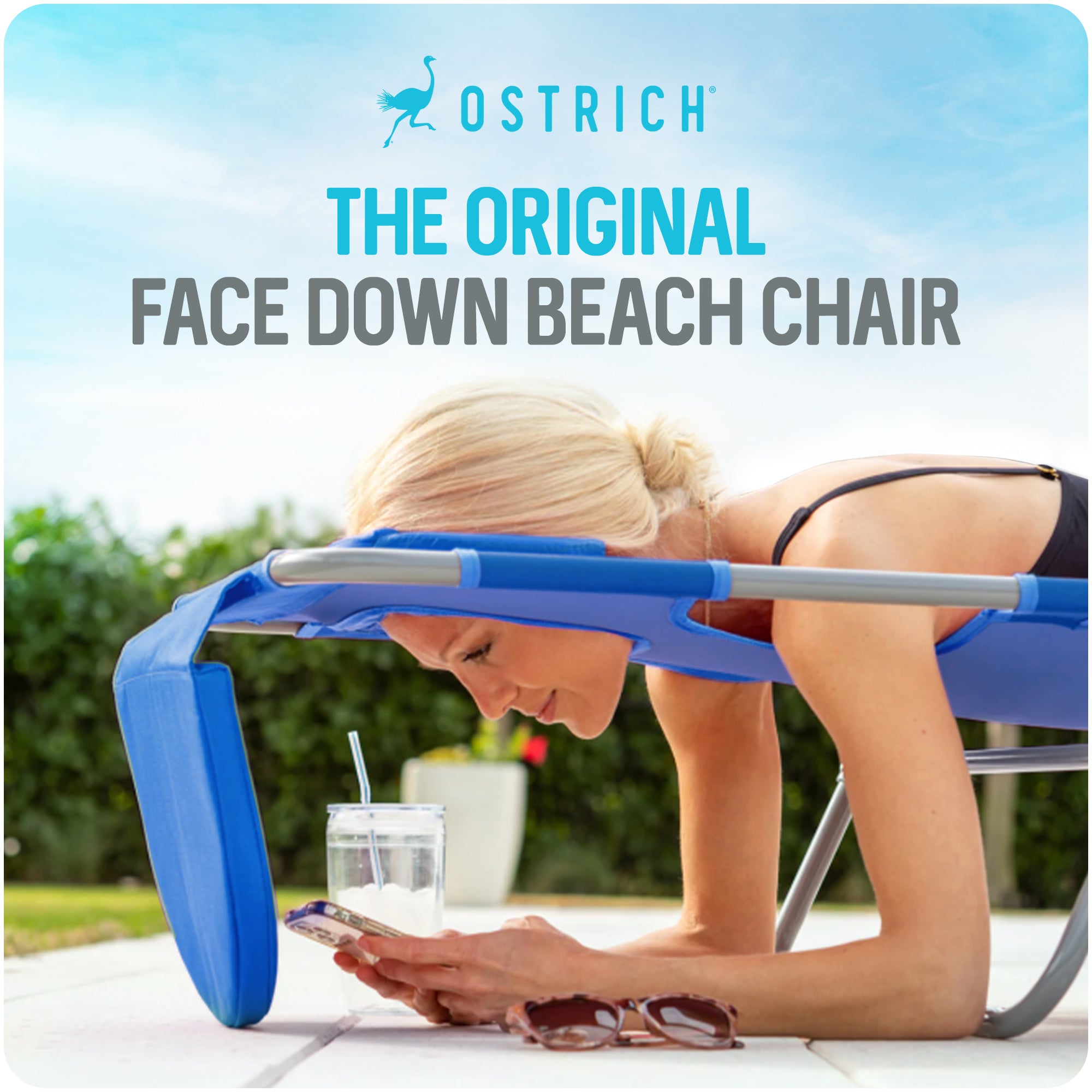 Ostrich Chaise Lounge Folding Portable Poolside Beach Chair (For Parts)