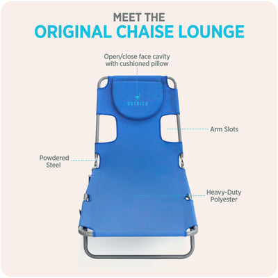 Ostrich The Original Chaise Lounge Portable Beach Chair & Custom Fitted Towel