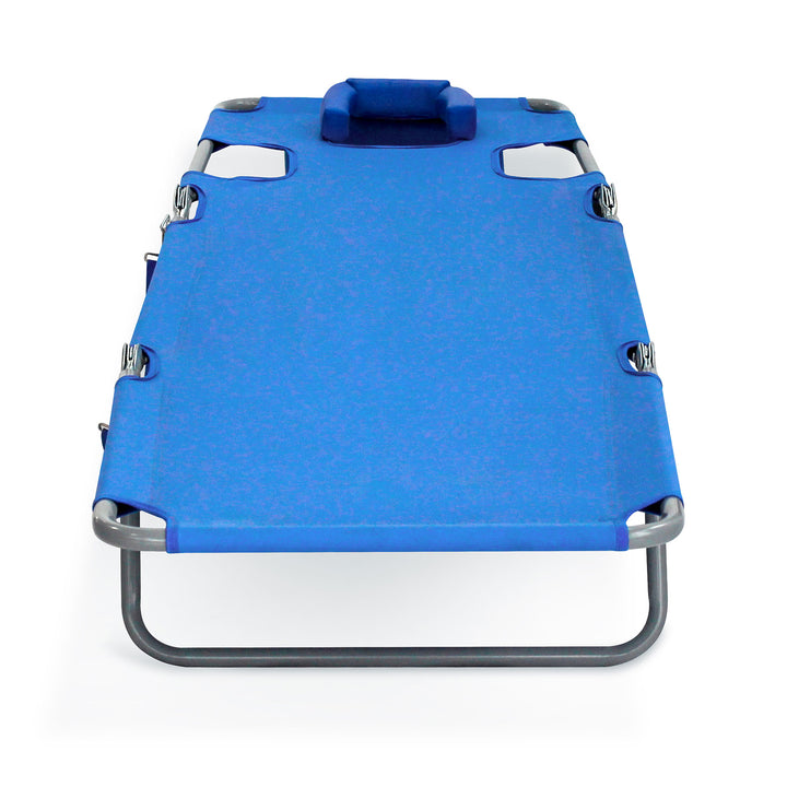 Ostrich Chaise Lounge, Facedown Beach Camping Pool Tanning Chair, Blue (Used) - VMInnovations