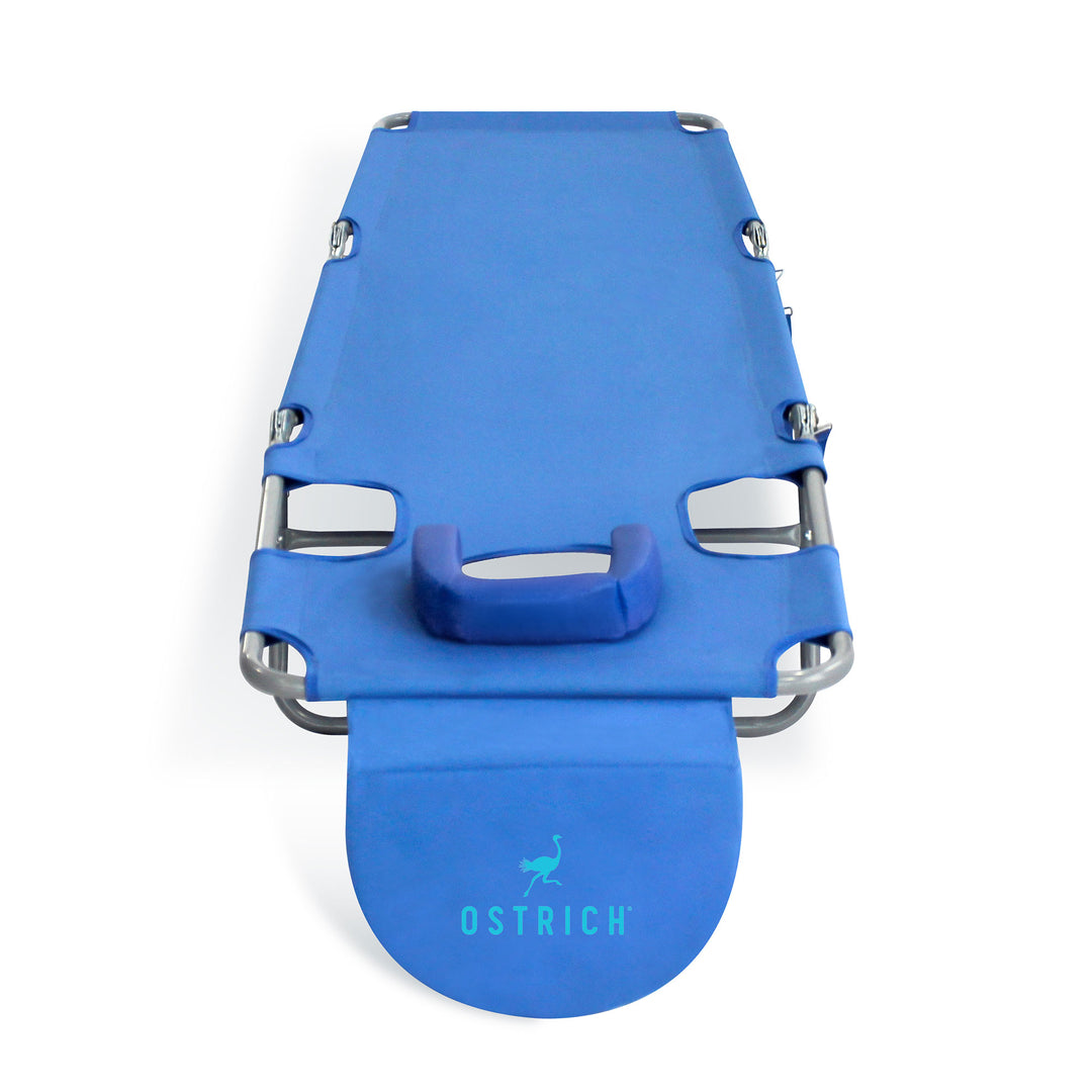 Ostrich Chaise Lounge, Facedown Beach Camping Pool Tanning Chair, Blue (Used) - VMInnovations