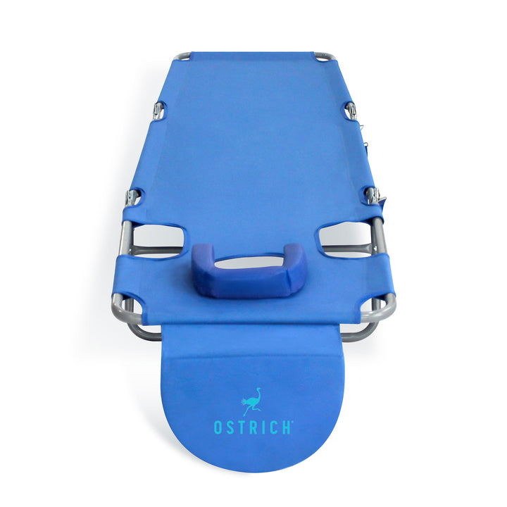 Ostrich Chaise Lounge, Facedown Beach Camping Pool Tanning Chair, Blue (Used) - VMInnovations