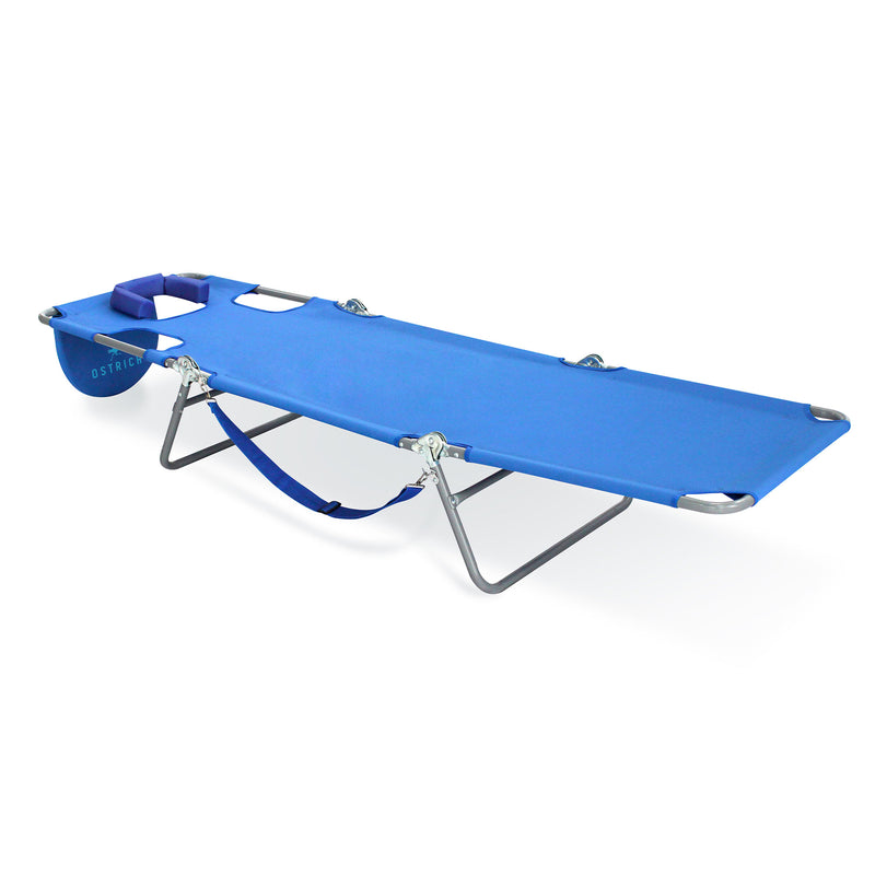 Ostrich Chaise Lounge, Facedown Beach Camping Pool Tanning Chair, Blue(Open Box)