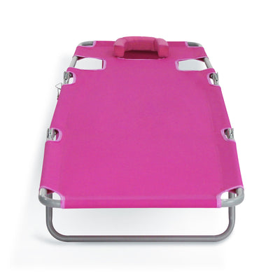 Ostrich Chaise Lounge Folding Sunbathing Poolside Beach Chair, Pink (For Parts) - VMInnovations