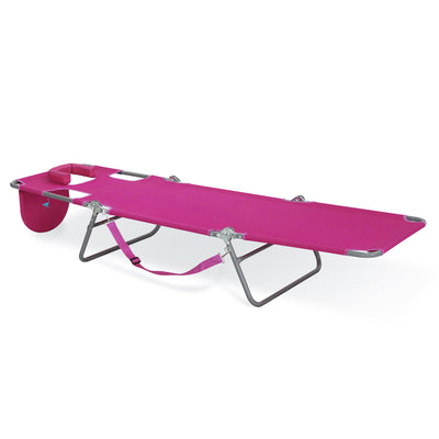 Ostrich Chaise Lounge Folding Sunbathing Poolside Beach Chair, Pink (For Parts) - VMInnovations