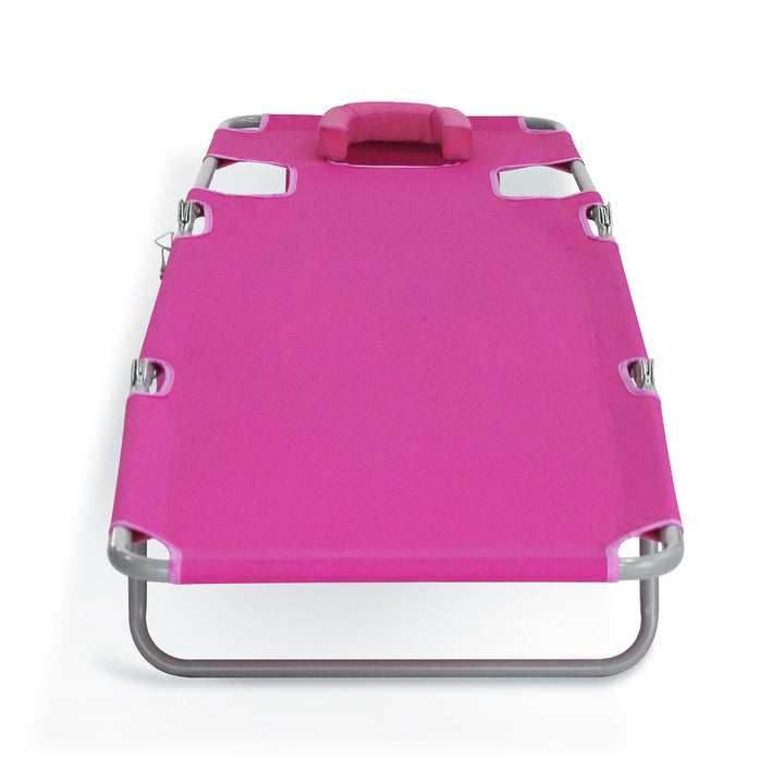 Ostrich Chaise Lounge, Portable Facedown Beach Camping Chair, Pink
