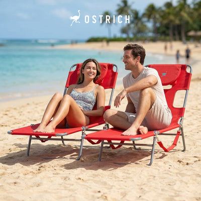 Ostrich The Original Chaise Lounge Portable Beach Chair & Custom Fitted Towel