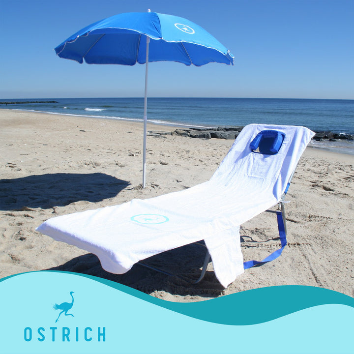 Ostrich Chaise Lounge, Facedown Beach Camping Pool Tanning Chair, Red (Open Box)