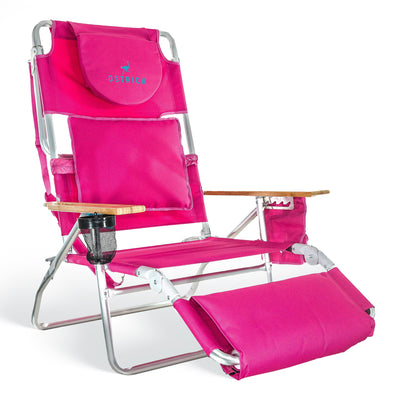 Ostrich Deluxe 3N1 Lightweight Outdoor Beach Lounge Chair w/Footrest(Open Box)