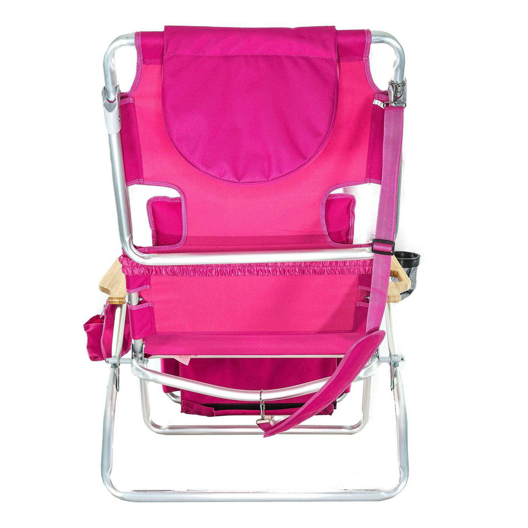 Ostrich Deluxe Padded 3-N-1 Outdoor Lounge Reclining Beach Chair, Pink (Used)