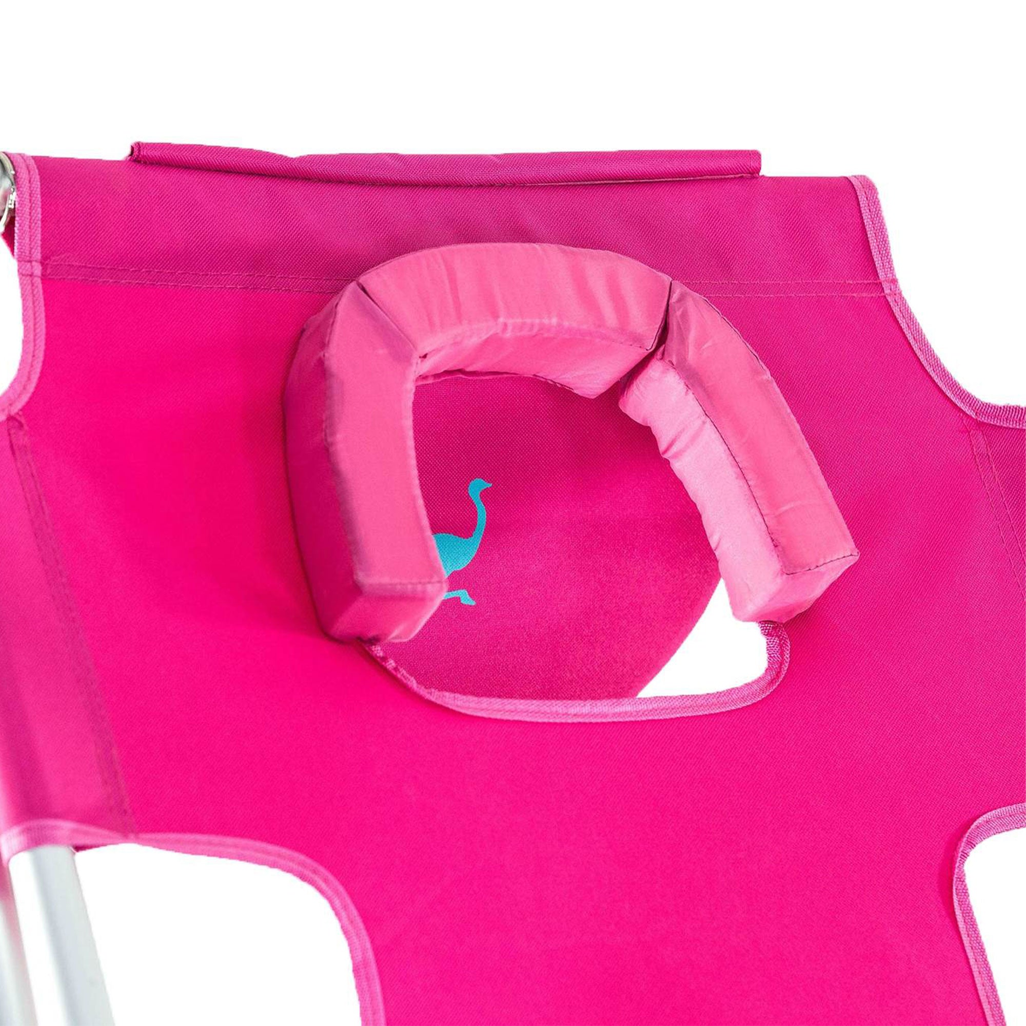 Ostrich Deluxe Padded 3-N-1 Outdoor Lounge Reclining Beach Lake Chair, Pink (3 Pack) - VMInnovations