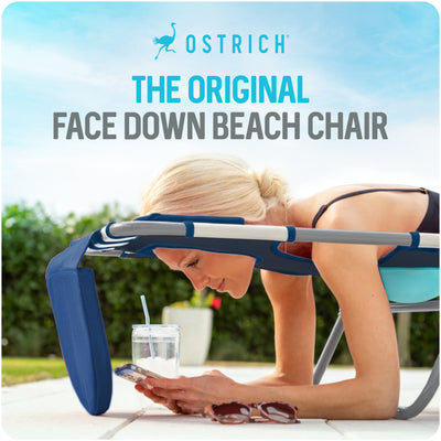 Ostrich The Ladies Comfort Lounger Foldable Beach Chair and Custom Fitted Towel
