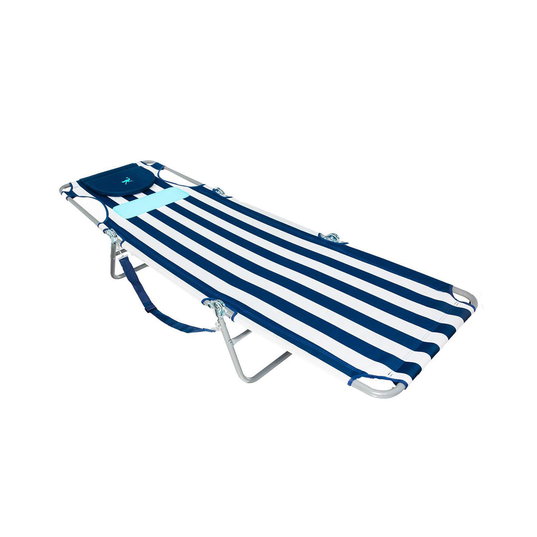 Ostrich Ladies Comfort Lounger, Beach Camping Pool Tanning Chair, Blue Stripe