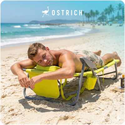 Ostrich On-Your-Back Outdoor Lounge 5 Position Reclining Beach Chair (For Parts)