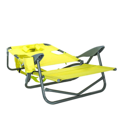 Ostrich On-Your-Back Lounge 5 Position Reclining Beach Chair, Green (Used) - VMInnovations