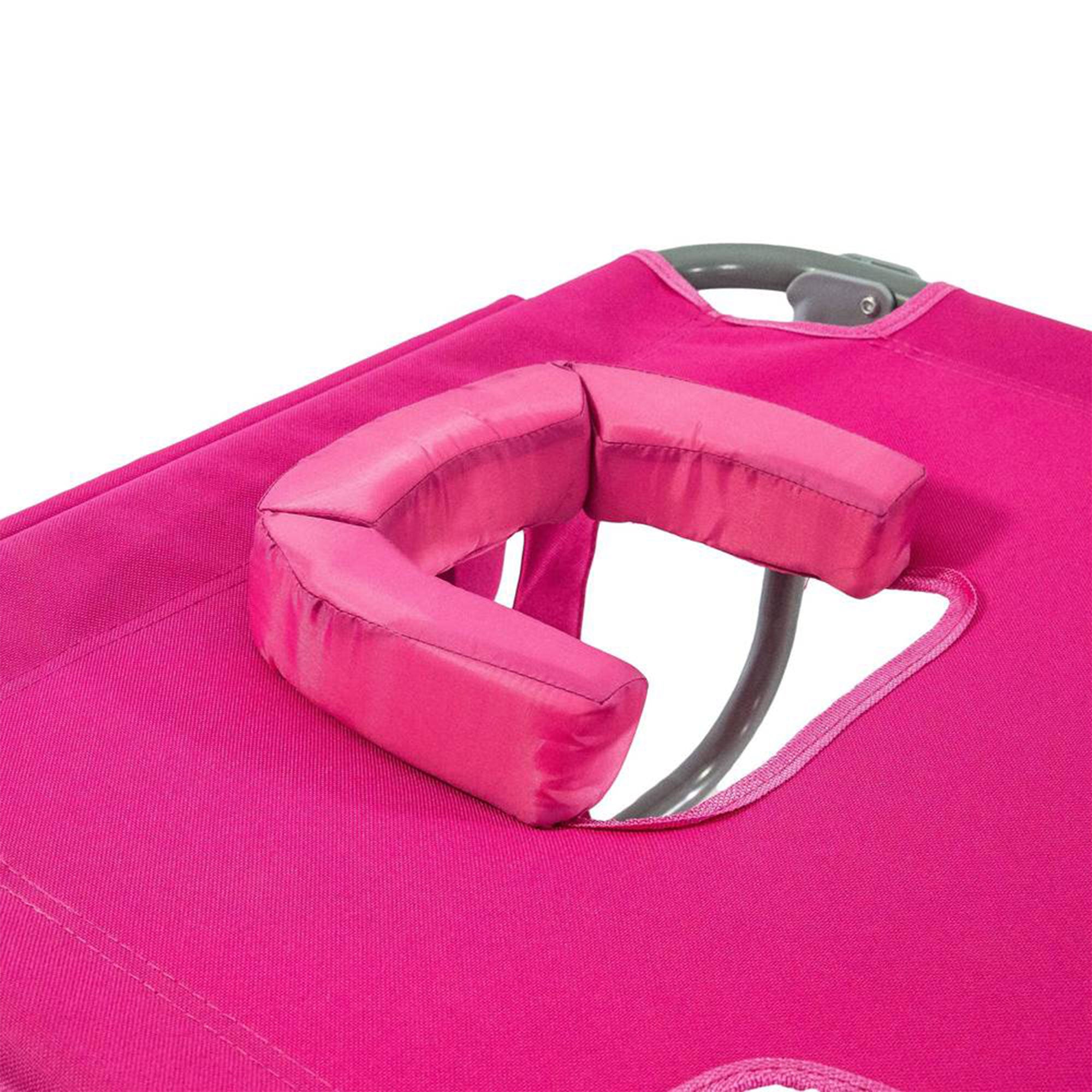 Ostrich On-Your-Back Lounge 5 Position Reclining Beach Lake Chair, Pink (Used) - VMInnovations