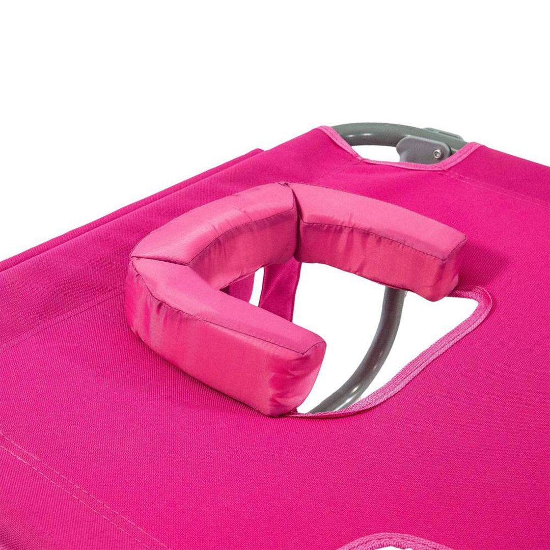 Ostrich On-Your-Back Lounge 5 Position Reclining Beach Lake Chair, Pink (Used) - VMInnovations