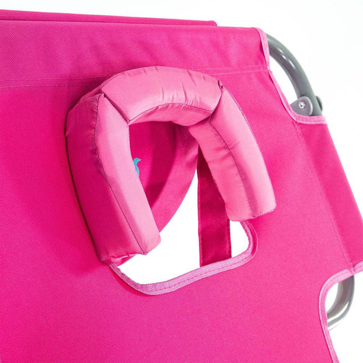 Ostrich On-Your-Back Lounge 5 Position Reclining Beach Lake Chair, Pink (Used) - VMInnovations