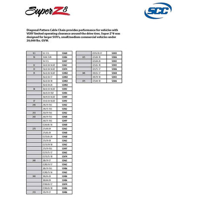 Security Chain SZ492 Super Z6 Car Truck Snow Radial Cable Tire Chain, 4 Pack - VMInnovations