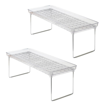 Madesmart Clear Stacking Cabinet Organizer Storage Rack Shelf, Large (2 Pack)
