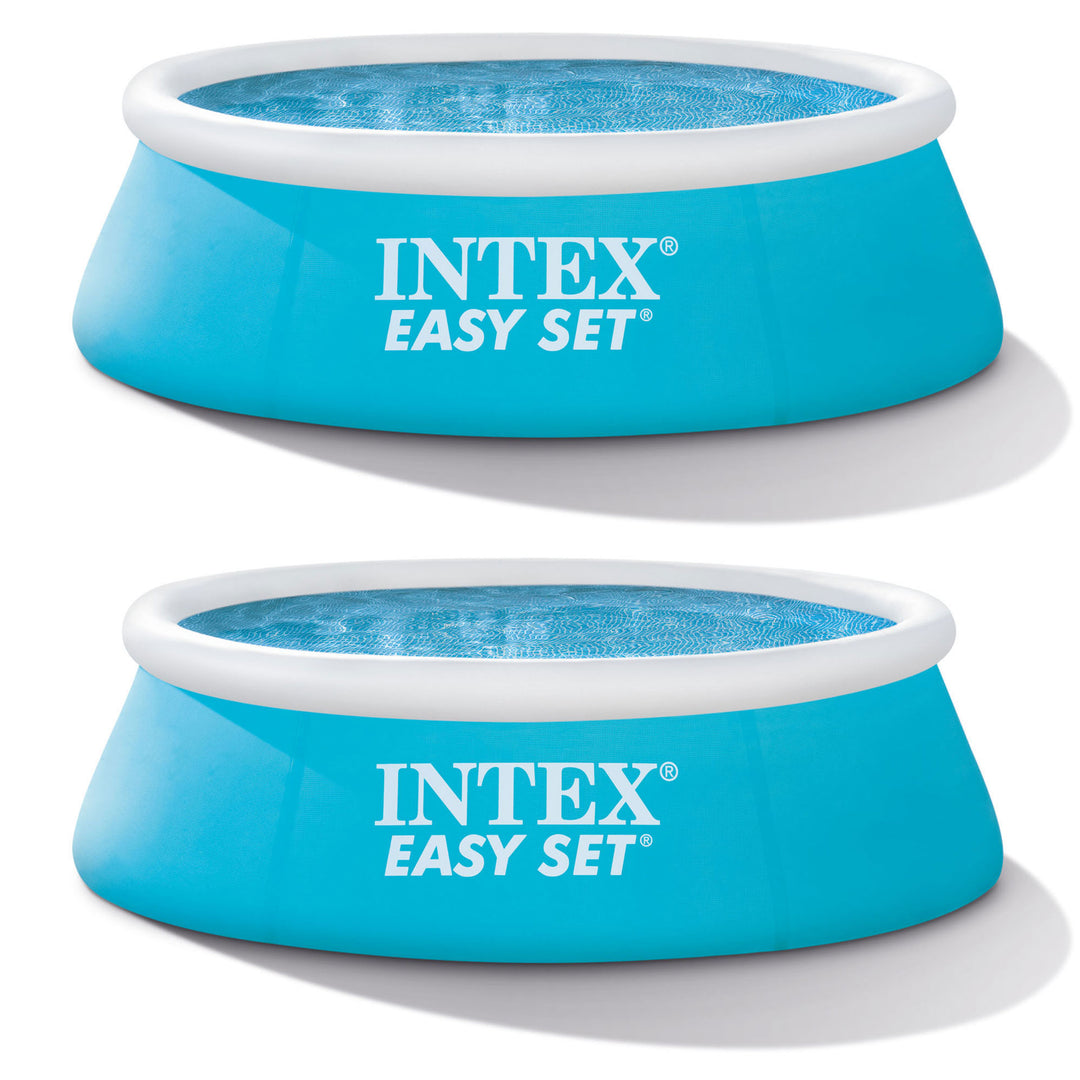 Intex 6ft x 20in Easy Set Inflatable Above Ground Swimming Pool, Blue (2 Pack) - VMInnovations