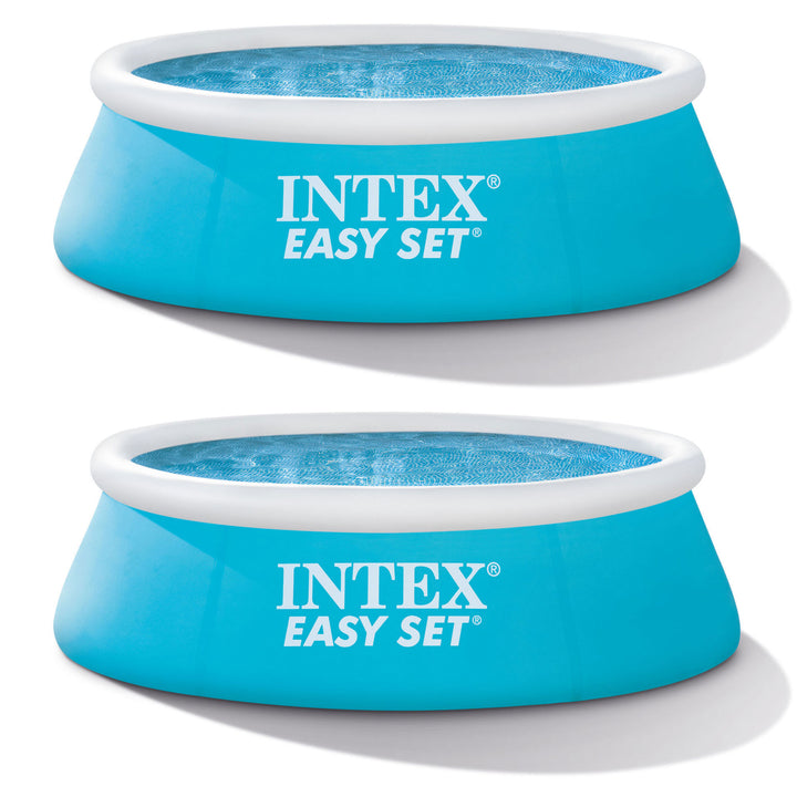 Intex 6ft x 20in Easy Set Inflatable Above Ground Swimming Pool, Blue (2 Pack) - VMInnovations