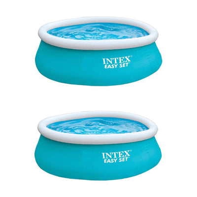 Intex 6ft x 20in Easy Set Inflatable Above Ground Swimming Pool, Blue (2 Pack)